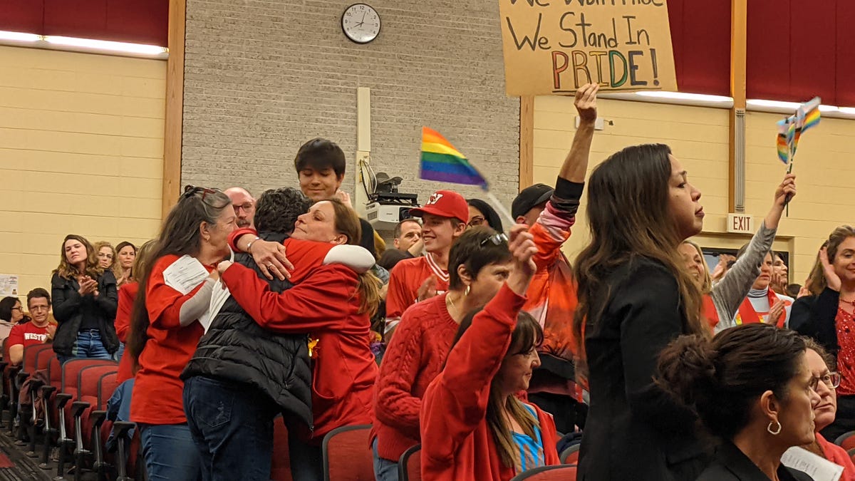 Dozens rally at Westwood schools to protest 'dangerous' comments about same-sex parenting