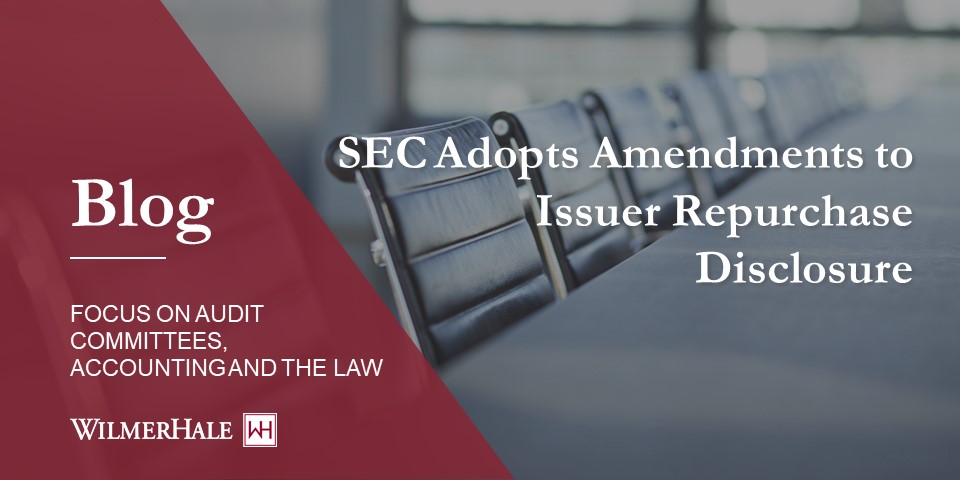 SEC adopts changes to disclosure of issuer buyouts
